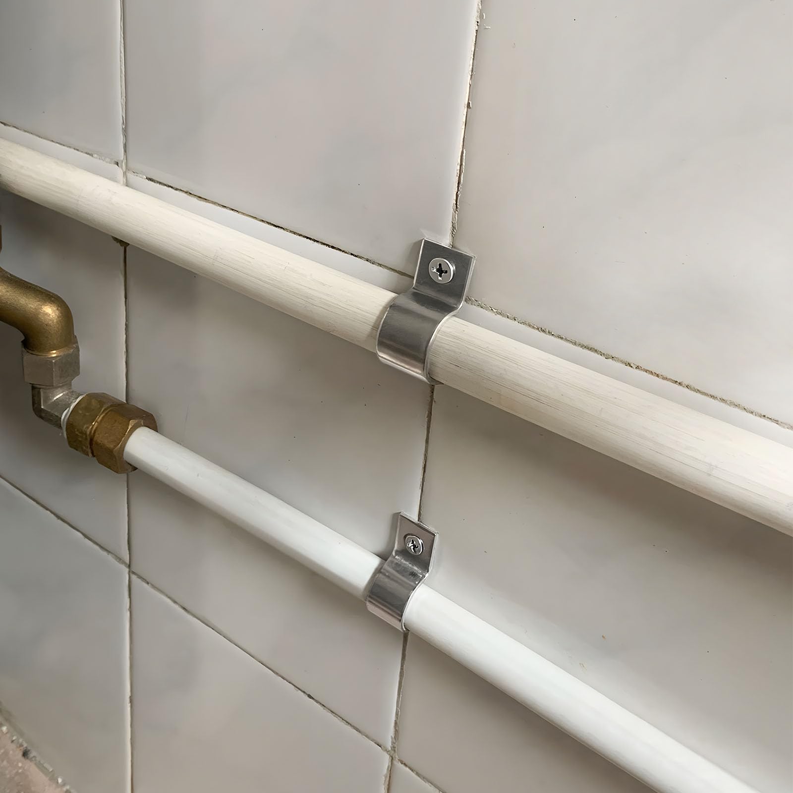 30 Pièces Fixation Grillage Rigide Sur Mur Ø 11 mm, Fixation pour Tube, Attache Grillage Rigide En Acier Inoxydable, Collier De Serrage Inox pour Câble Installation Encastrée (Ø 20 mm)