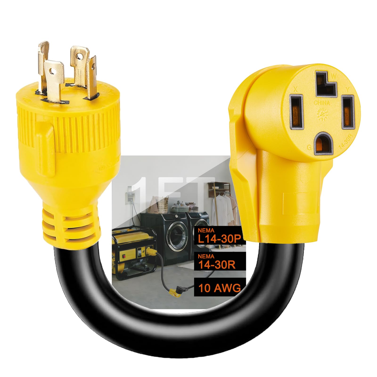 Amazon.com: Suplevel NEMA L14-30P to 14-30R Generator to Dryer