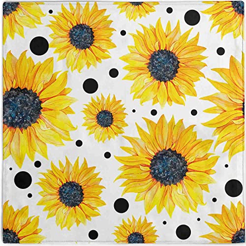 Lingsisi Dinner Cloth Napkins, Set Of 6 , Soft & Durable Reusable Polyester Sunflower Napkin For Kitchen, Restaurant, Weddings, 20X20 Inch (Fj6) #TOP2
