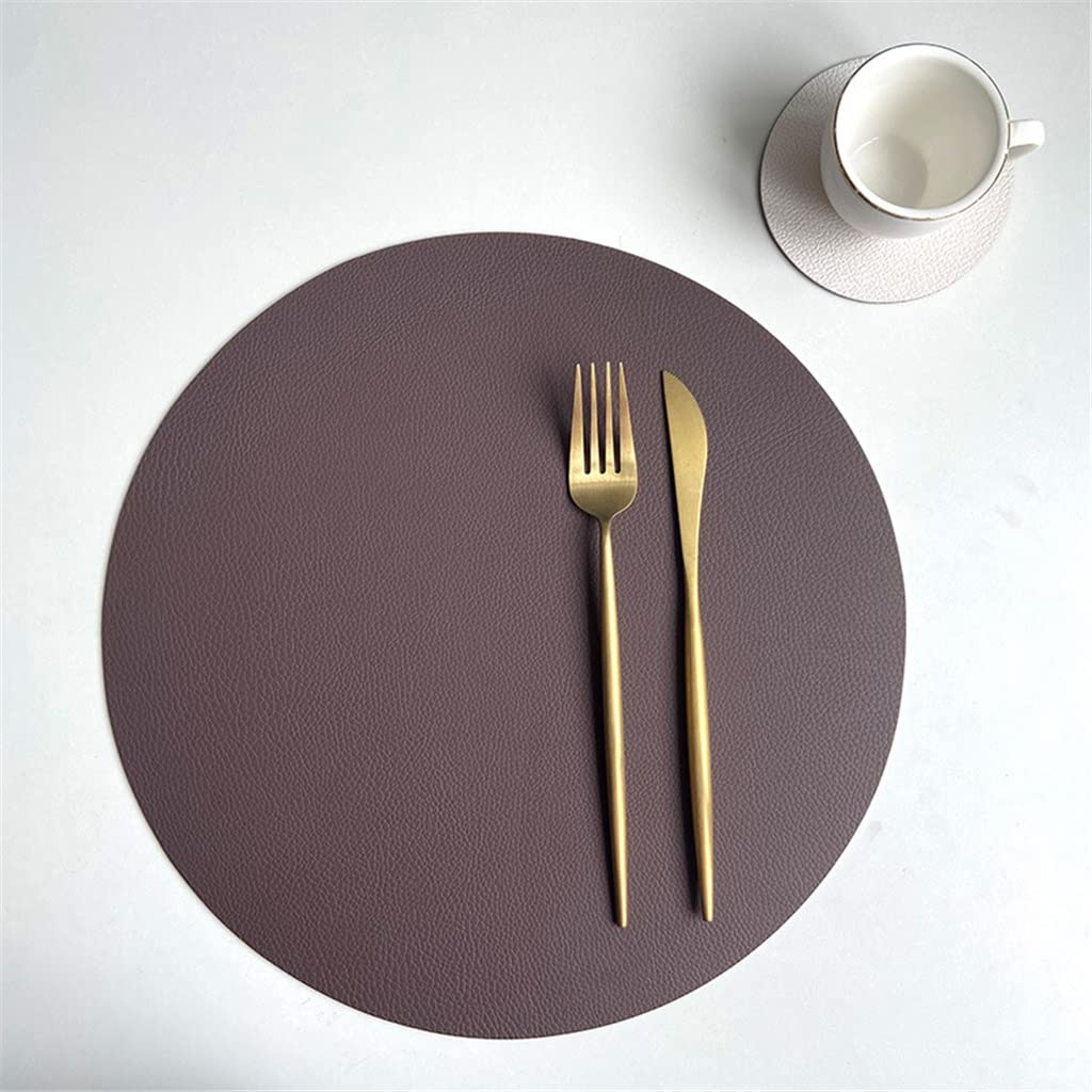 IANSHFKN 10 Pcs Leather Placemat Western Food Mat Dining Tableware Table Pads Bowl Cup Coaster Kitchen Accessorie