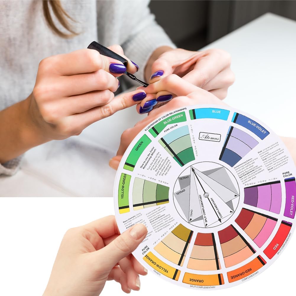 Joyzan Color Mixing Wheel, Creative Paint Mixed Learning Guide Makeup Blending Mix Colour Sectors Board Showing Relationships Between Learning Card Art Class Teaching Tool for Watercolor Chart School