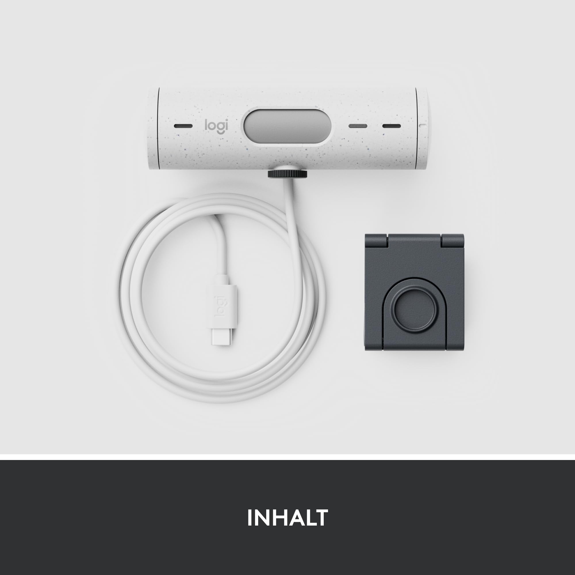 Logitech Brio 500 Full-HD-Webcam mit Auto-Lichtkorrektur, Zeigemodus, Doppelmikrofon + Rauschunterdrückung, Webcam-Abdeckung, für Microsoft Teams, Google Meet, Zoom, USB-C-Kabel - Weiß