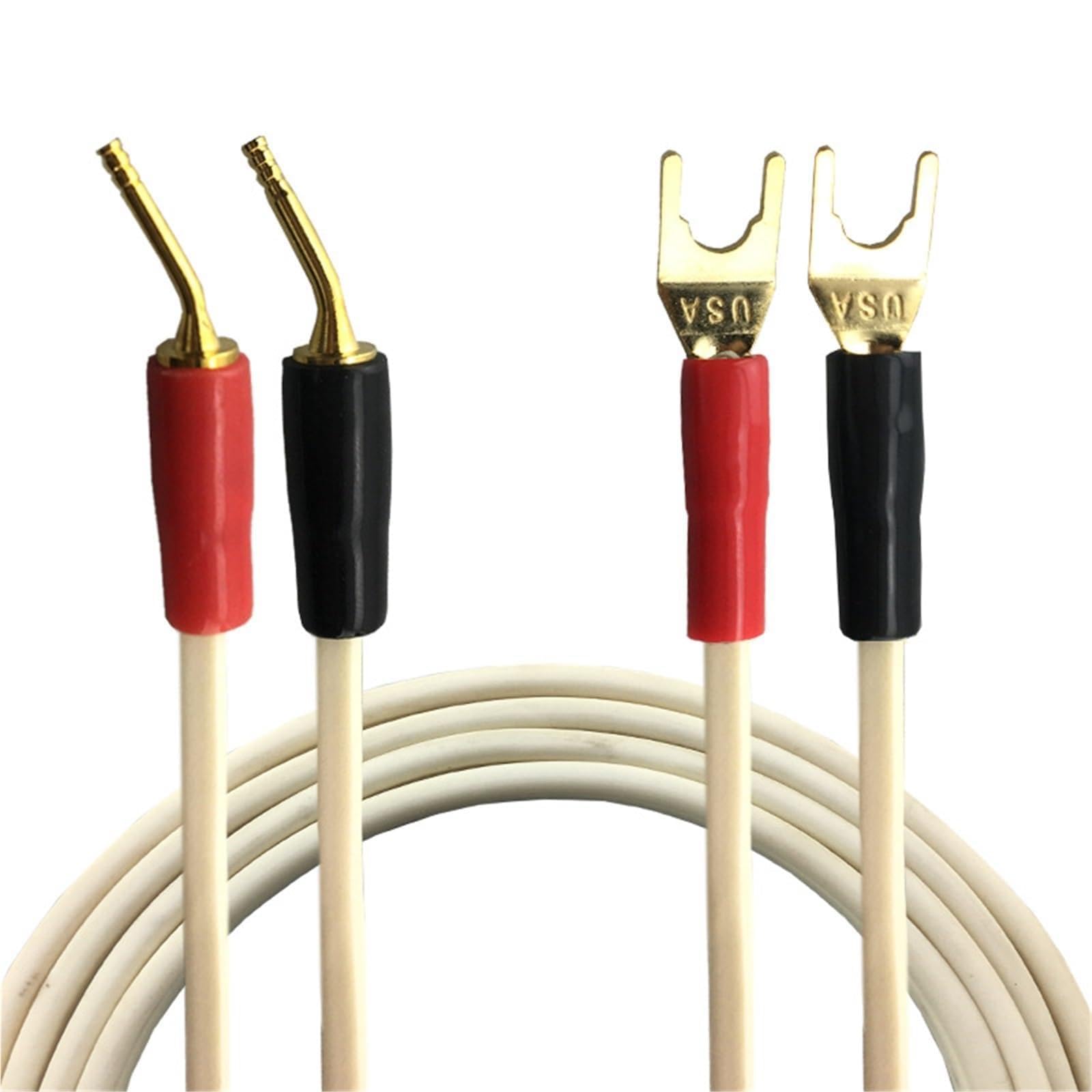 Câble d'amplificateur de puissance de câble de haut-parleur en cuivre pur avec connecteur de type Y banane plaqué or OFC 1M 1,5M 2M 2,5M 3M 5M 8M(2Y - 2.0,5m)