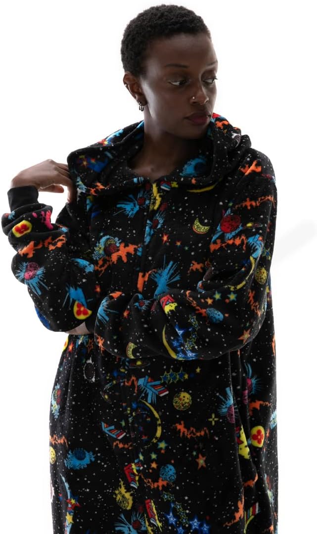 COSUSKET Snug Fit Flannel Onesie Pajamas for Women Tie Dye Costume - Image 4