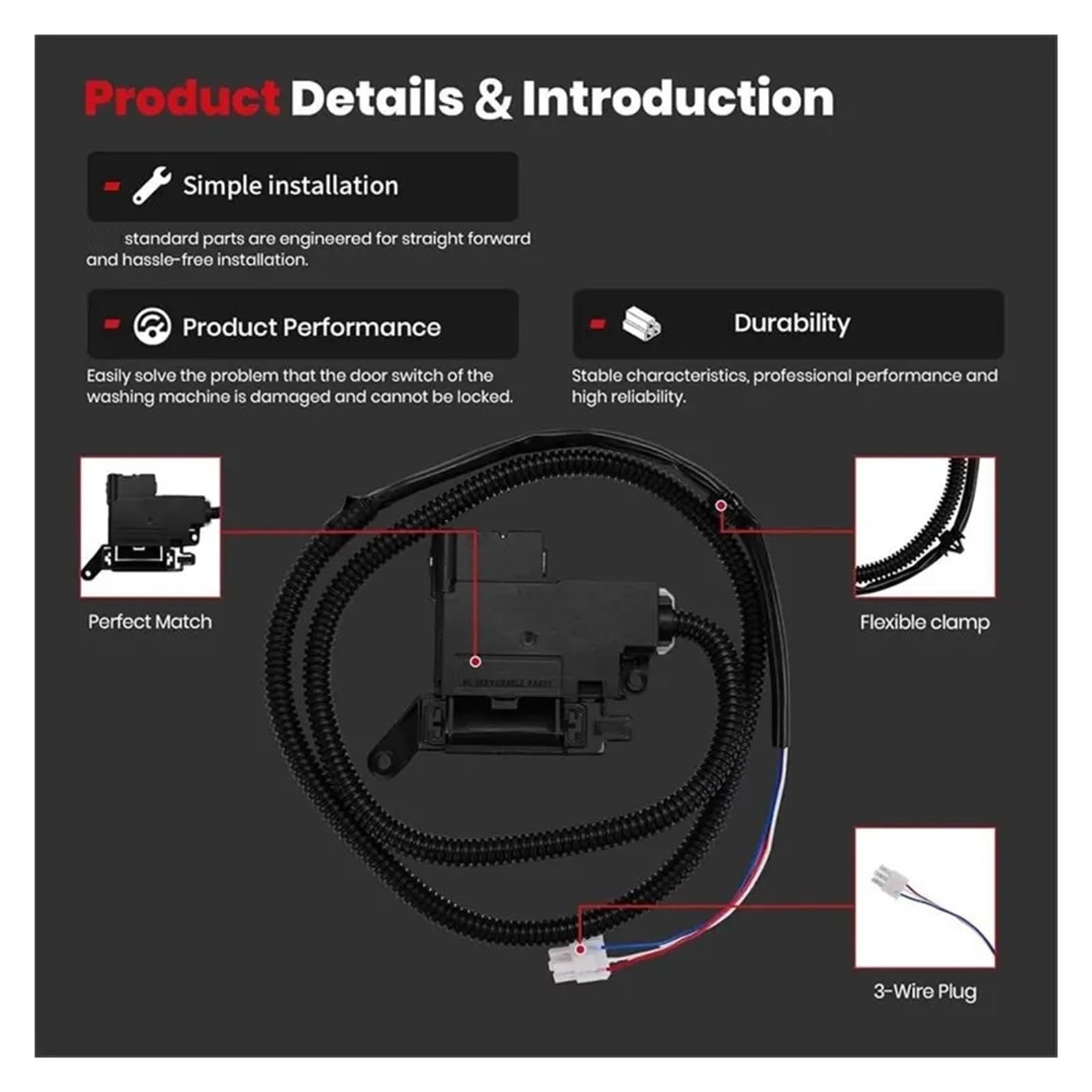 Pestillo De Bloqueo De Tapa De Lavadora, Compatible Con Whirlpool