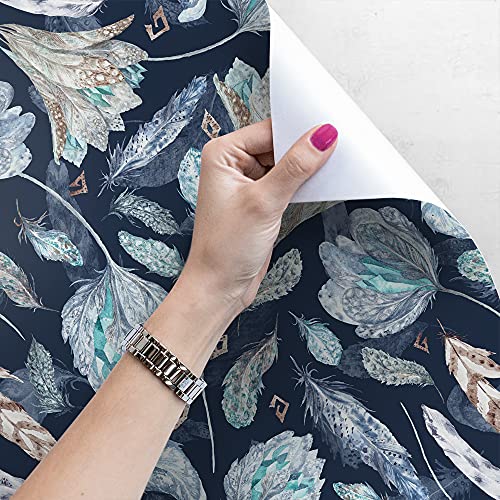 Papier peint meuble boho chic indigo Coloray Magic-Stick 250x250 cm