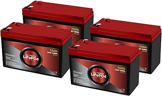 ECI Power 4 Pack 12V 10Ah Lithium LiFePO4 Deep Cycle Rechargeable Battery | 2000-5000 Life Cycles & 10-Year Lifetime | Built-in BMS | Perfect for RV, Solar, Marine, Overland, Off-Grid Applications
