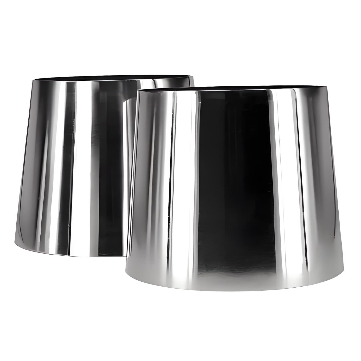 Urcollections 2 Pack SS304 Stainless Steel Mandrel Bend Pipe Fitting (2" to 3" OD) - Concentric Reducer for Car Exhaust, Industrial Piping, DIY