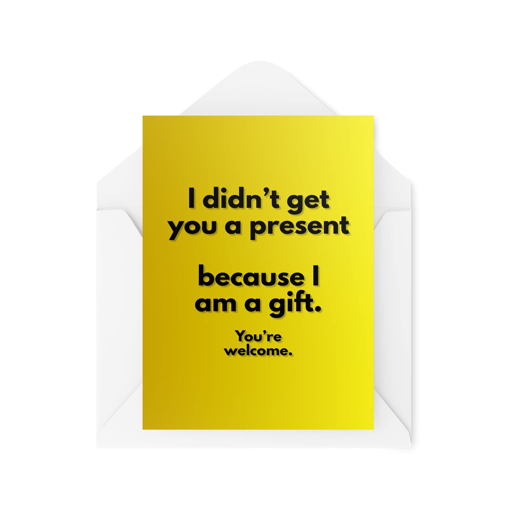 Tongue in Peach Funny Cards Birthday Card I am The Gift You're Welcome 21st 30th 40th 50th 60th 70th Greeting Witty Humour Laughter Banter Joke Fun CBH43, White, TIP_Card_CBH43