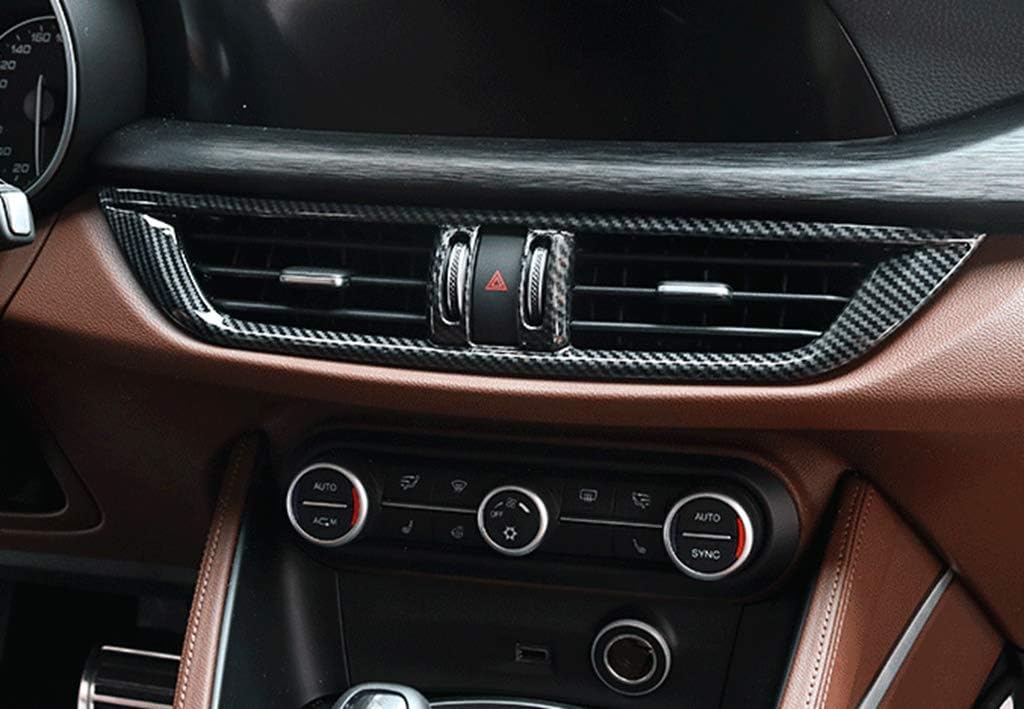 New Decorative Center Air Duct Cover 1PC Compatible with ALFA Romeo Stelvio 2017-2019 (Black)