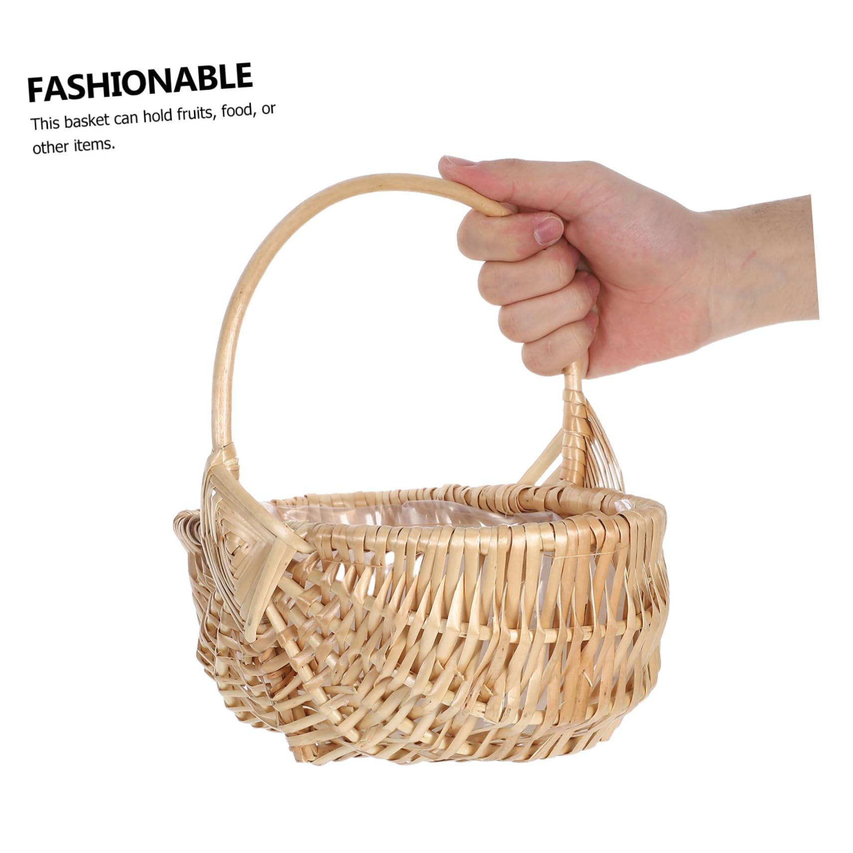GALPADA Cesta De Ratán Tejida para Arreglos De Flores Picnics y Almacenamiento De Frutas Cesta De Mimbre con Asa Práctica para Reuniones Al Aire y Decoración del Hogar