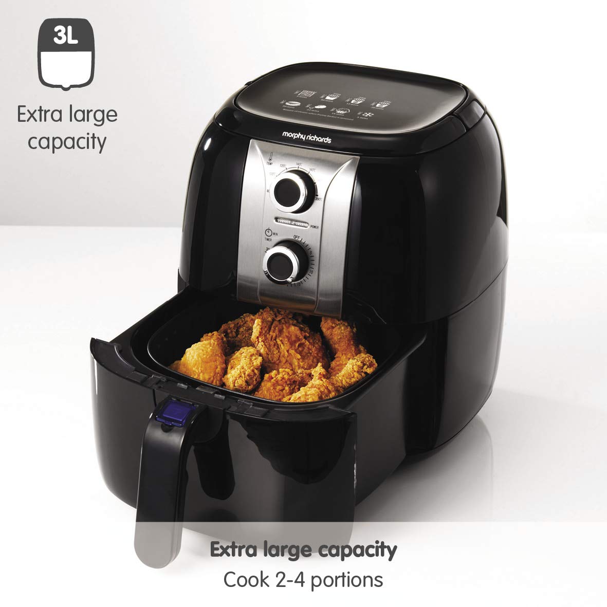 Morphy Richards 480003 Health Air Fryer, Plastic, 1400 W, 3 Liters