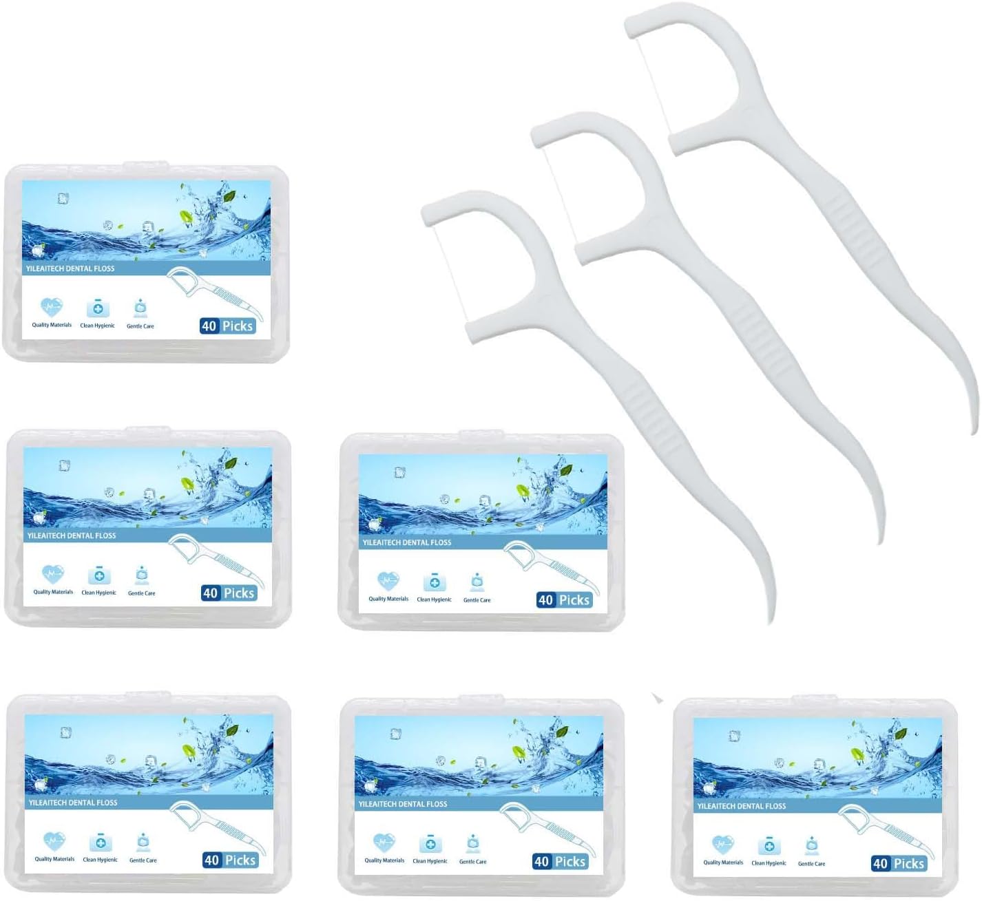 240 Count Dental Floss Picks, Superfine Floss Stick No