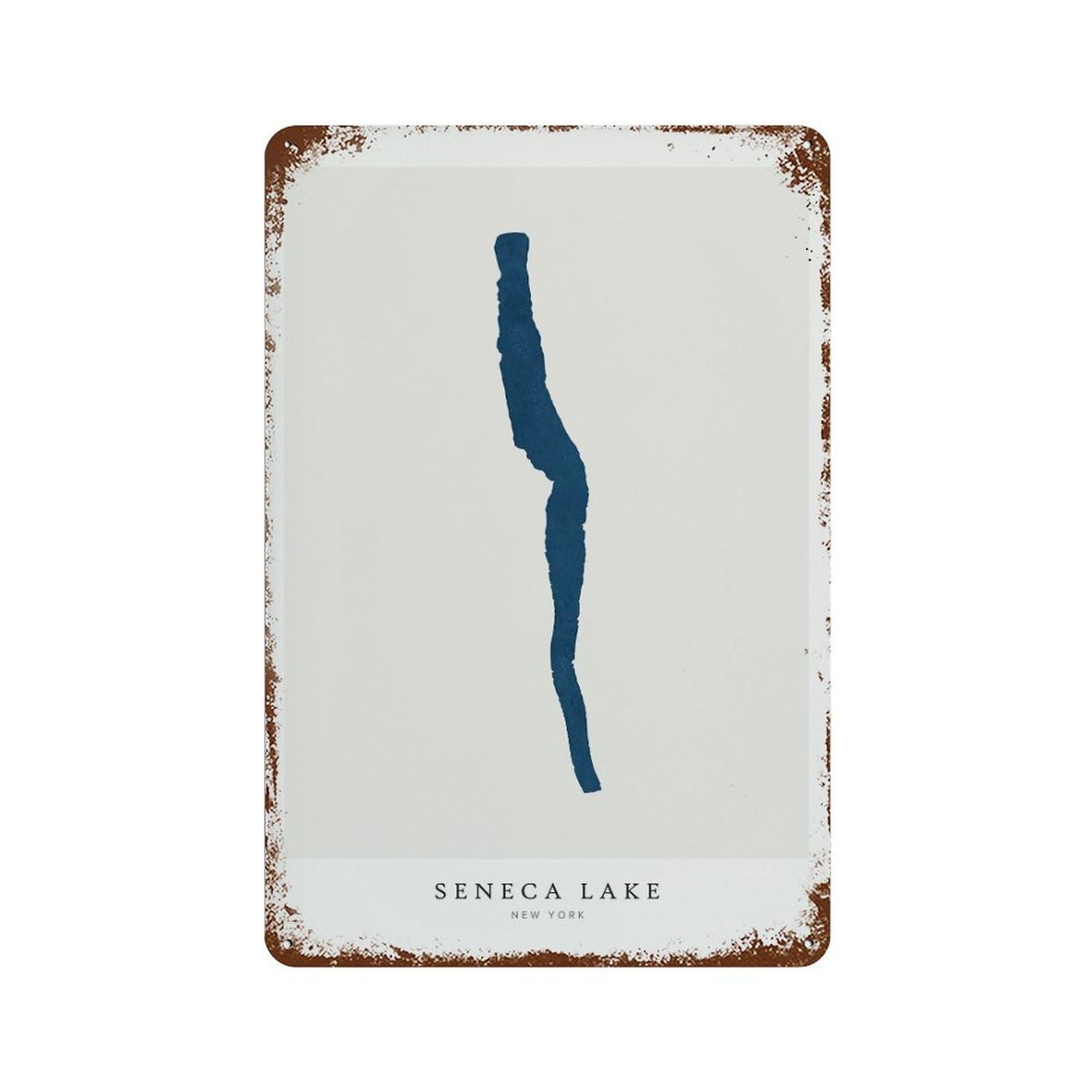 xiaoxiaoshen Seneca Lake Map New York Wall Decor Art Metal Tin Poster Modern Home Decor Art Home Bar Shop Decorations Vintage Sign 30x20cm