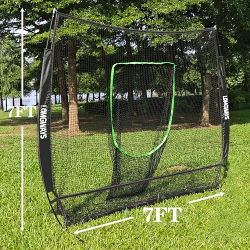Image of 7x7FT Golf /Baseball /Softball Practice Net with Carry Bag for Training | Multi-Sport Use |Portable |Large Practice Area |Quick Set up |Versatile Training