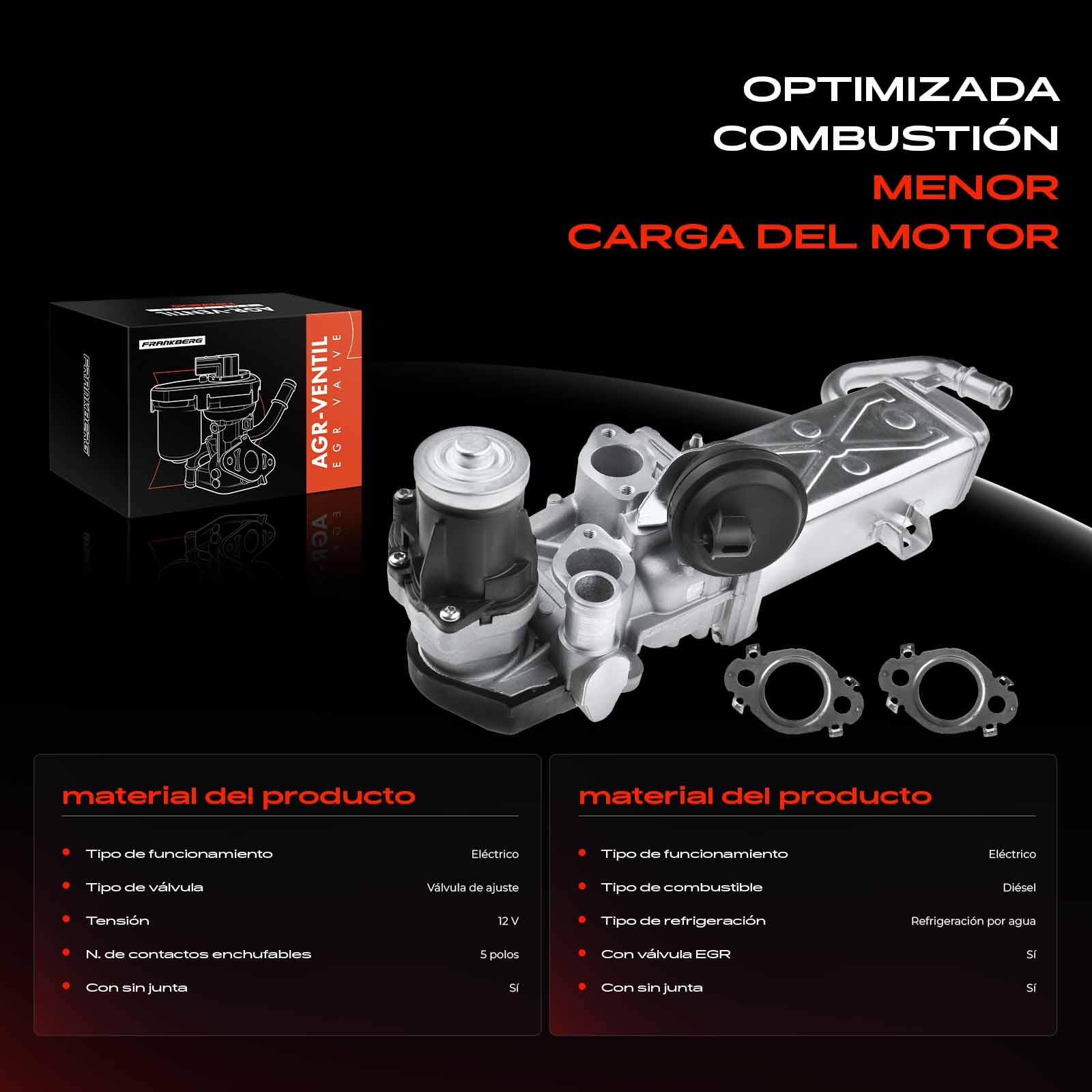 Frankberg Válvula EGR Diesel Compatible con Golf VI 5K1 1.6L Golf VI Variante AJ5 1.6L T.o.u.r.a.n 1T3 2.0L Golf Plus 521 5M1 1.6L T.i.g.u.a.n 5N 2.0L Replace# 03L131512AP