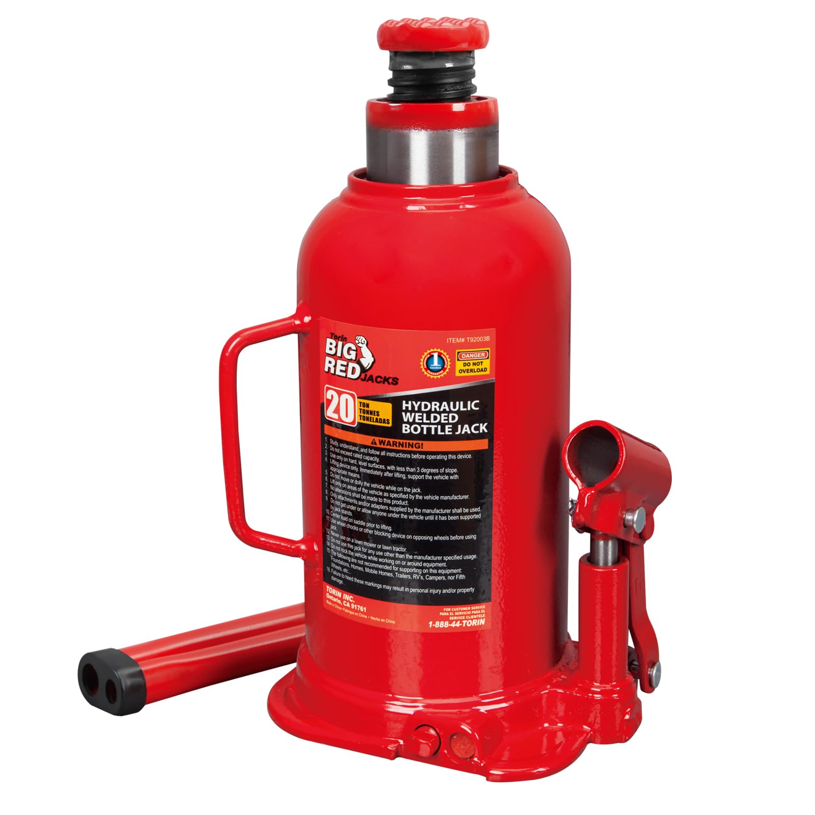 BIG RED 20 Ton 20 Ton Torin Hydraulic Jack Welded for Car Repair and General Household Lifting