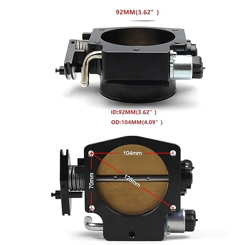 Miniatura 3 de Cuerpo del acelerador de 3.622 in para LS1 LS2 LS3 LS6 LS7 LSX con sensores de posición del acelerador TPS IAC Aluminio Negro