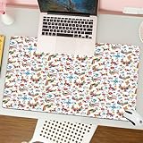 QRFASFZO Großer Mauspad - 80x30cm Gaming-Mauspad mit genähten Kanten, Nicht rutschender Unterlage,Mexikanisches, traditionelles lateinamerikanisches Design mit natürlichen,Schreibtischmatte und Maus