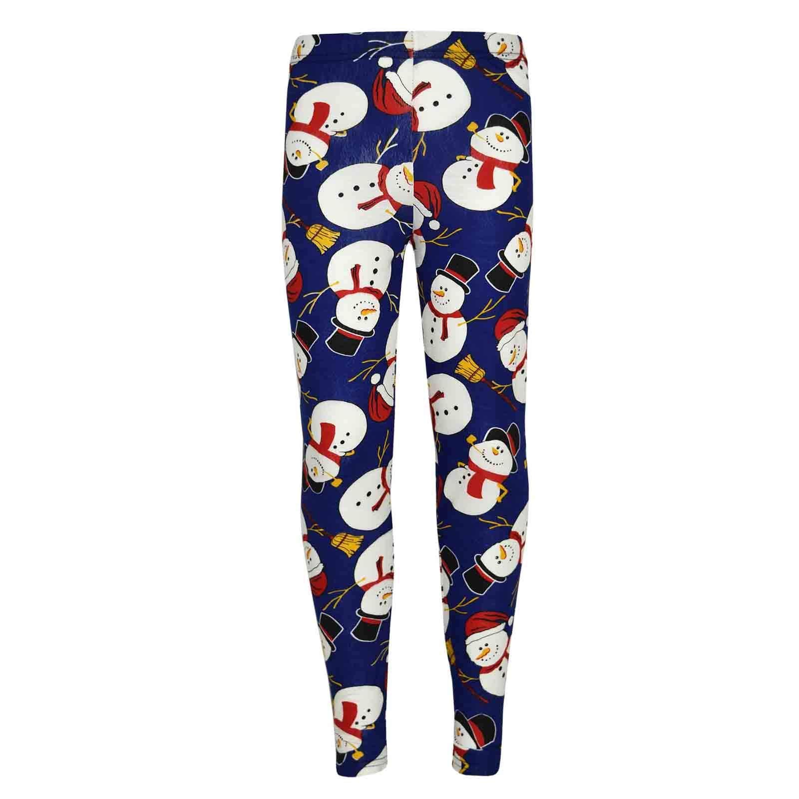 A2z 4 Kids Girls Snowman Navy Christmas Legging Santa Snowman Penguin - Xmas Legging 13