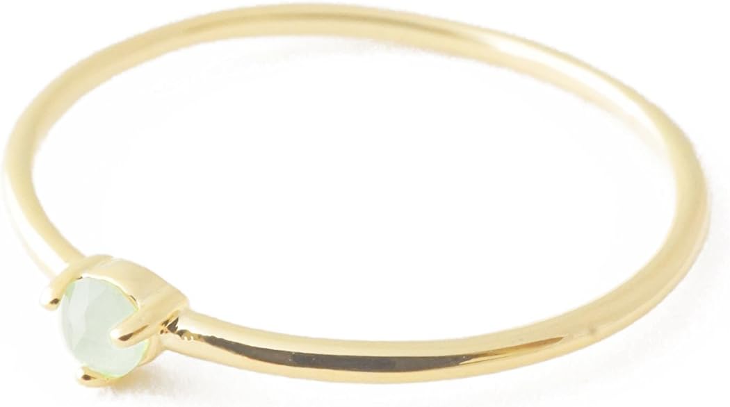 Green Jade Point Crystal Ring in Gold, Rose Gold, or Silver | Minimalist, Delicate Jewelry