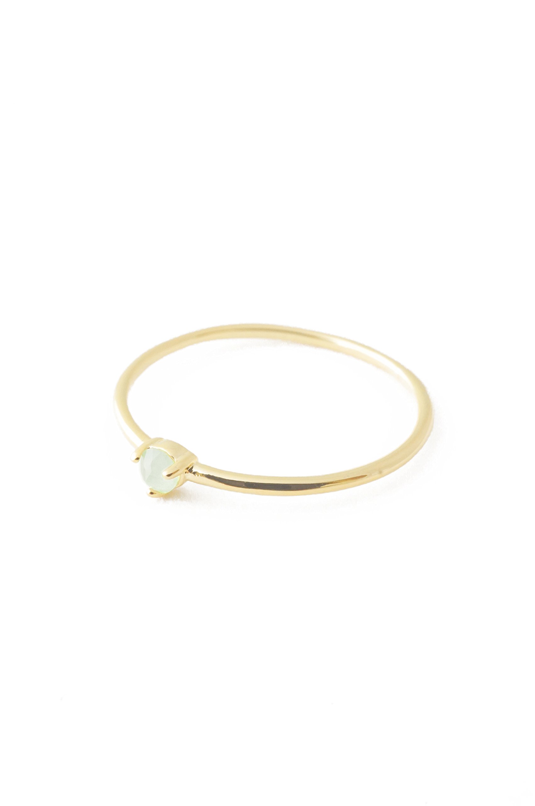 Green Jade Point Crystal Ring in Gold, Rose Gold, or Silver | Minimalist, Delicate Jewelry