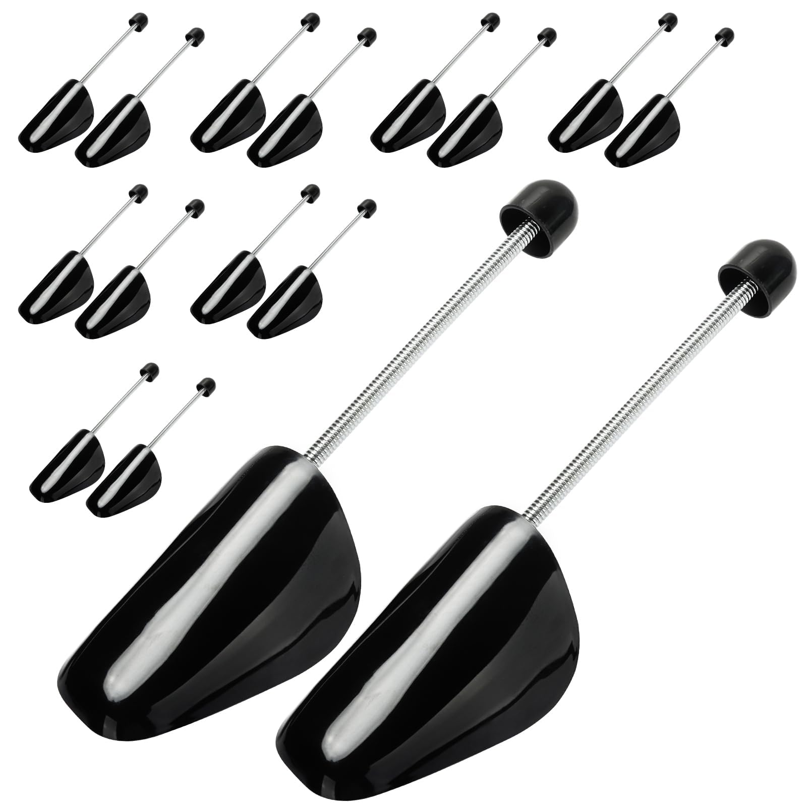 UCAMP Juego de 8 Pares Hormas de Plástico para Hombre, Justable Longitud, Talla 38-47, Negro