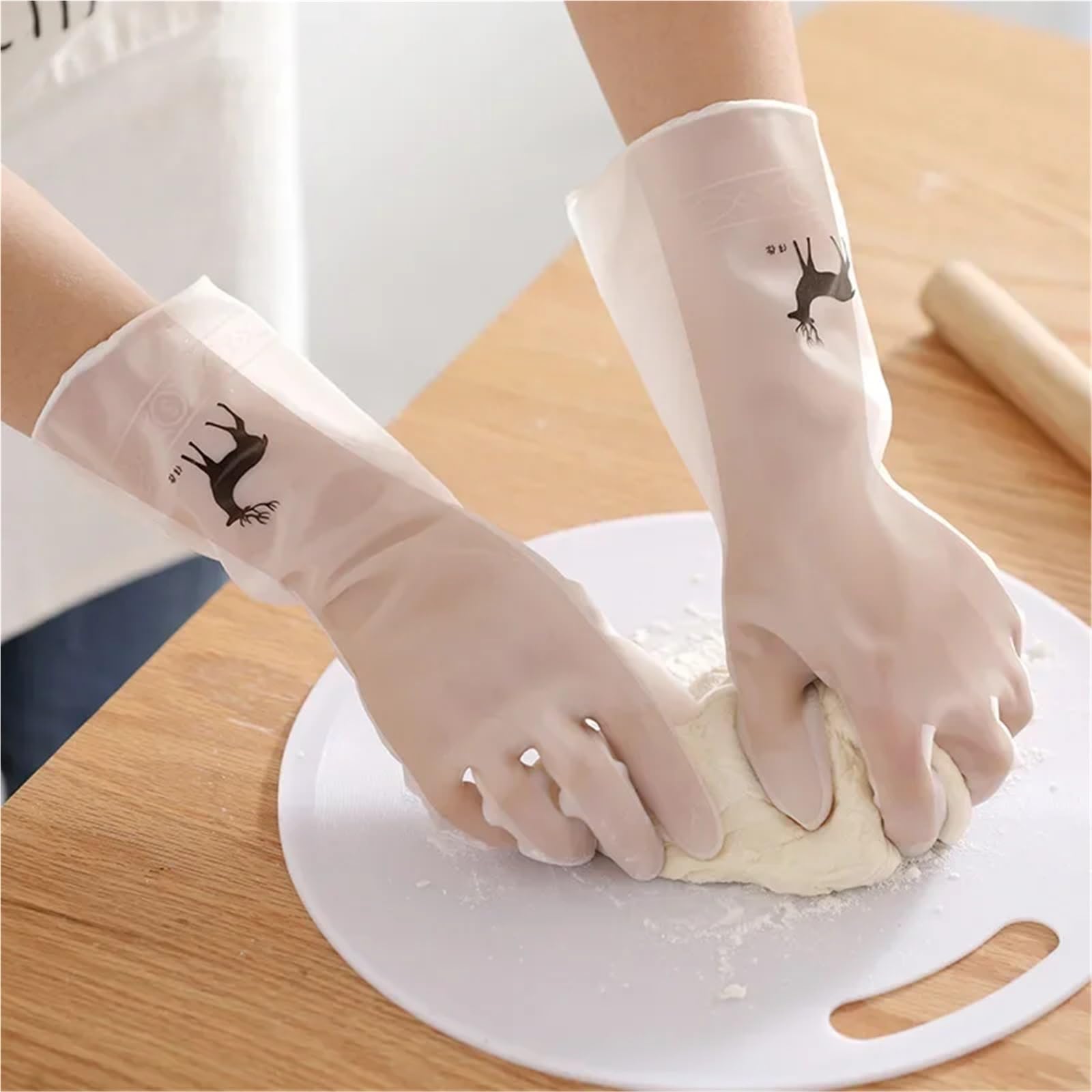 Guantes Limpieza Guantes for lavar platos de cocina, goma, for el hogar, for limpiar ropa y