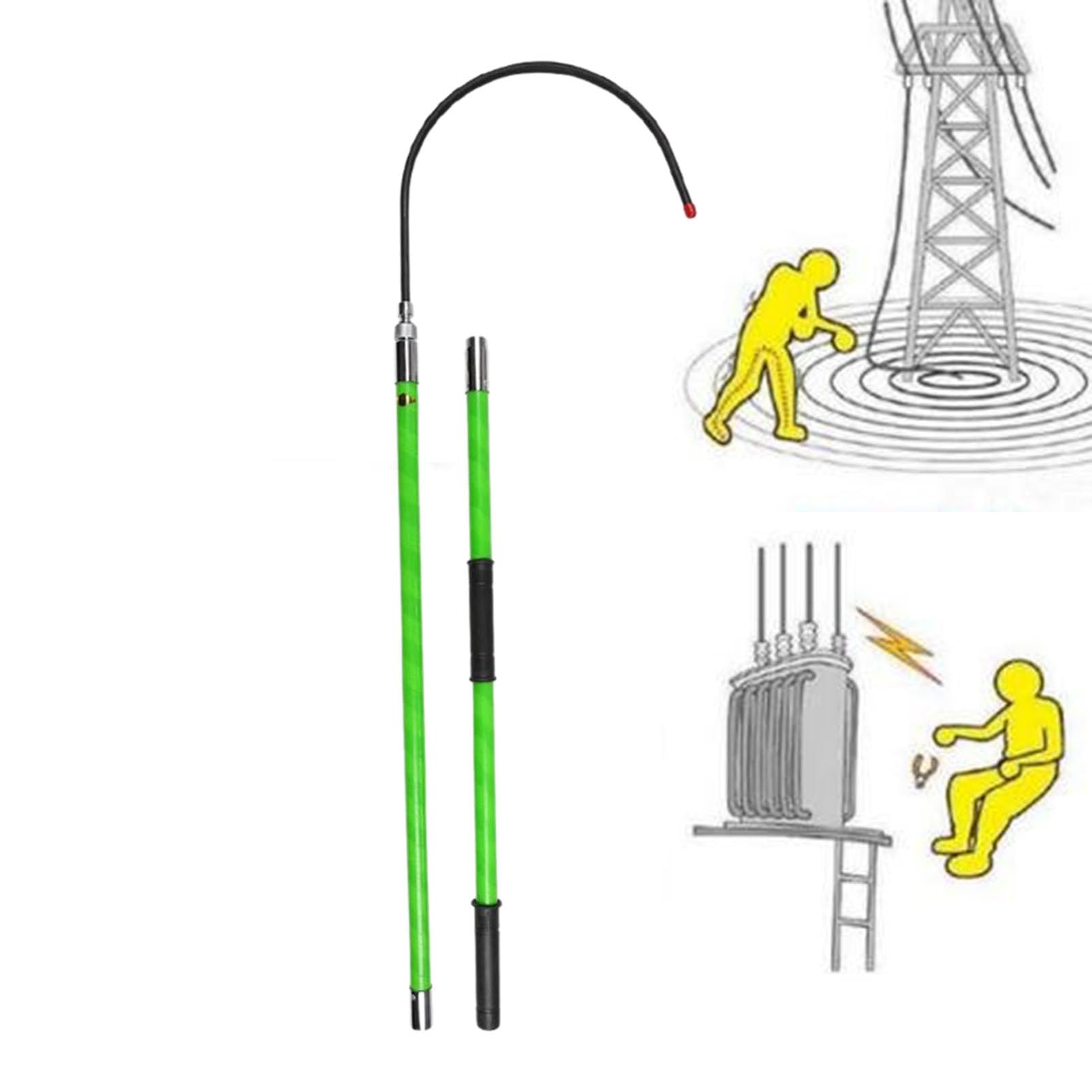 MSHGSKU Insulated Rescue Hook for High Voltage Safety, Anti-Electrocution Tool for Firefighters and Electricians