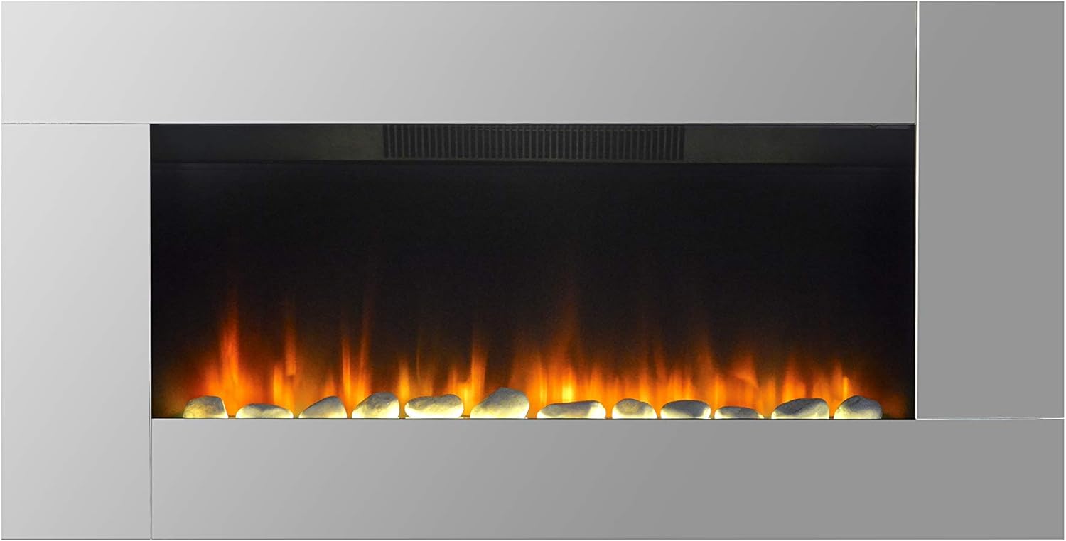 Wall Mounted Electric Fire Widescreen Home Living Flame Mirror Glass Fireplace Amazon.co.uk