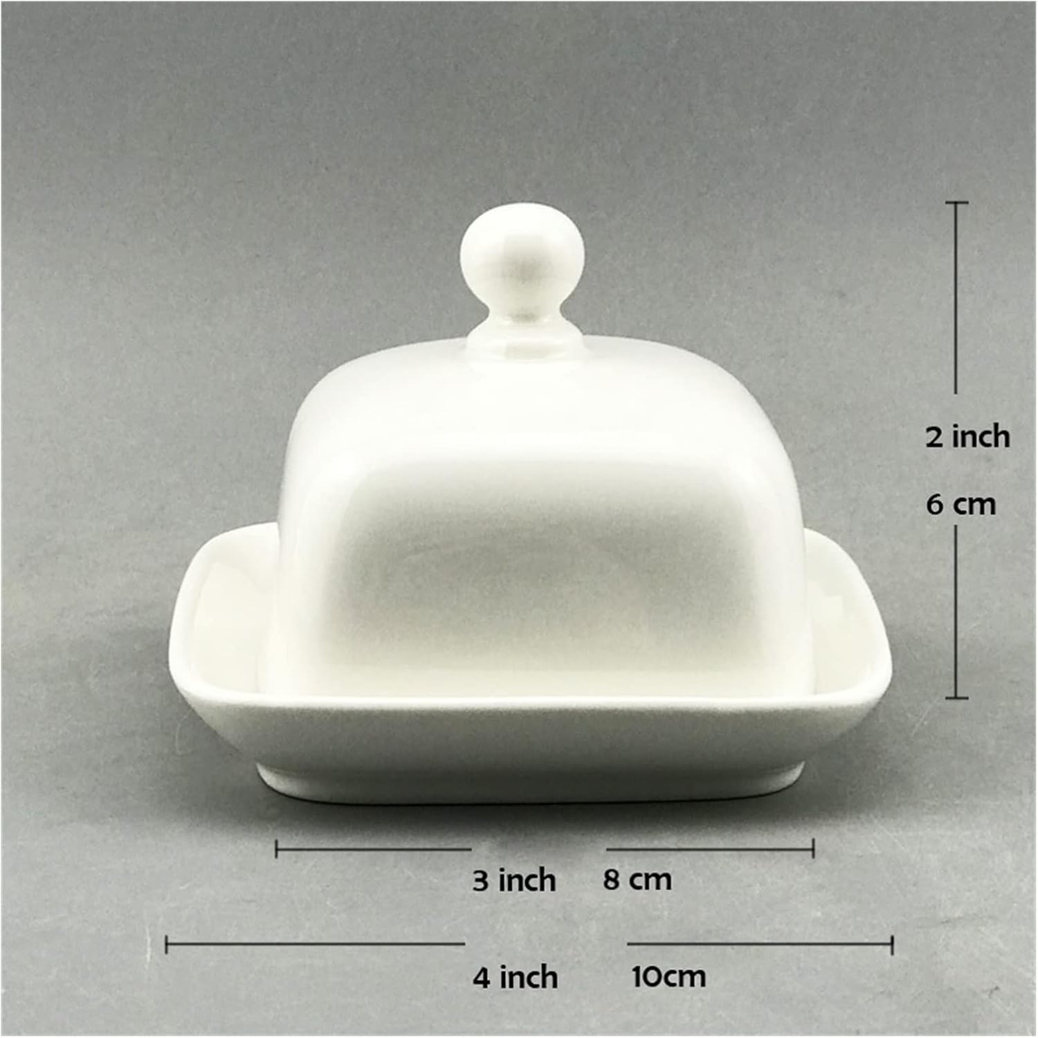 butter dish Butter Box Ceramic Butter Plate with Lid Cheese Storage Tray Butter Dish 4 Inch Butter Plate (Color : A)