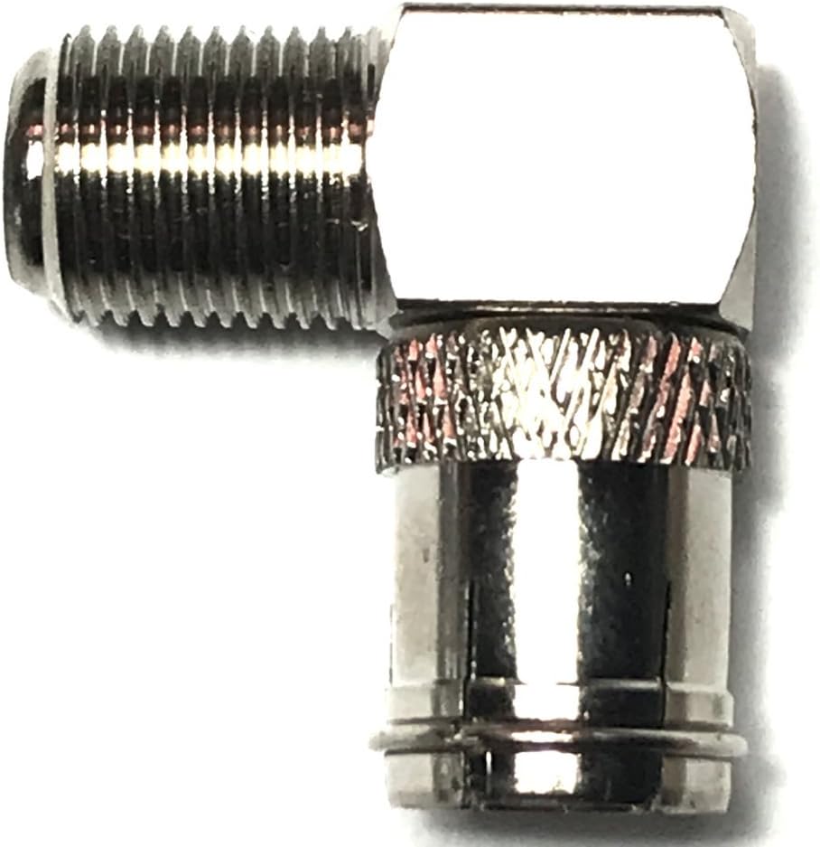 CESS Right Angle Coax F-Jack to F-Quick Push On Plug , Male/Female Adapter - Support Comcast, Time Warner, Cox Communications, Charter Communications, Verizon FiOS, and AT&T (4 Pack)
