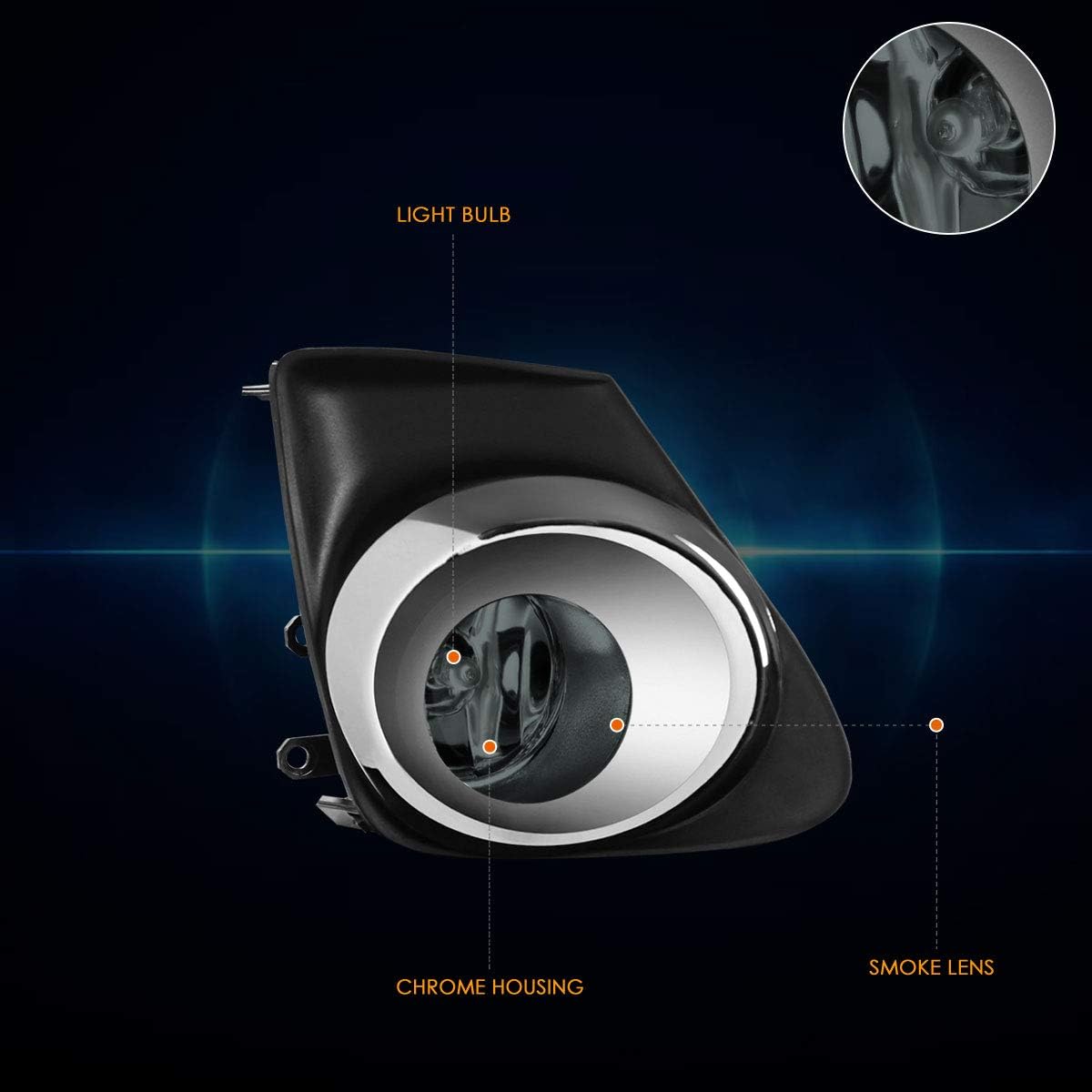 Front Bumper Fog Lights+Bezel+Switch Compatible with 11-13 Toyota Corolla