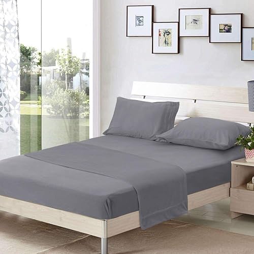 EMME Juego de sábanas de forro polar suave de 4 piezas súper cálidas de microfibra de 6.35 oz 6.35 oz, sábana bajera ajustable suave y acogedora