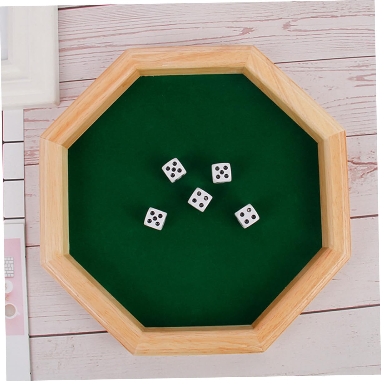 WOONEKY Jeux de Dés de Bar en Bois Vert Célébration Halloween pour Soirées