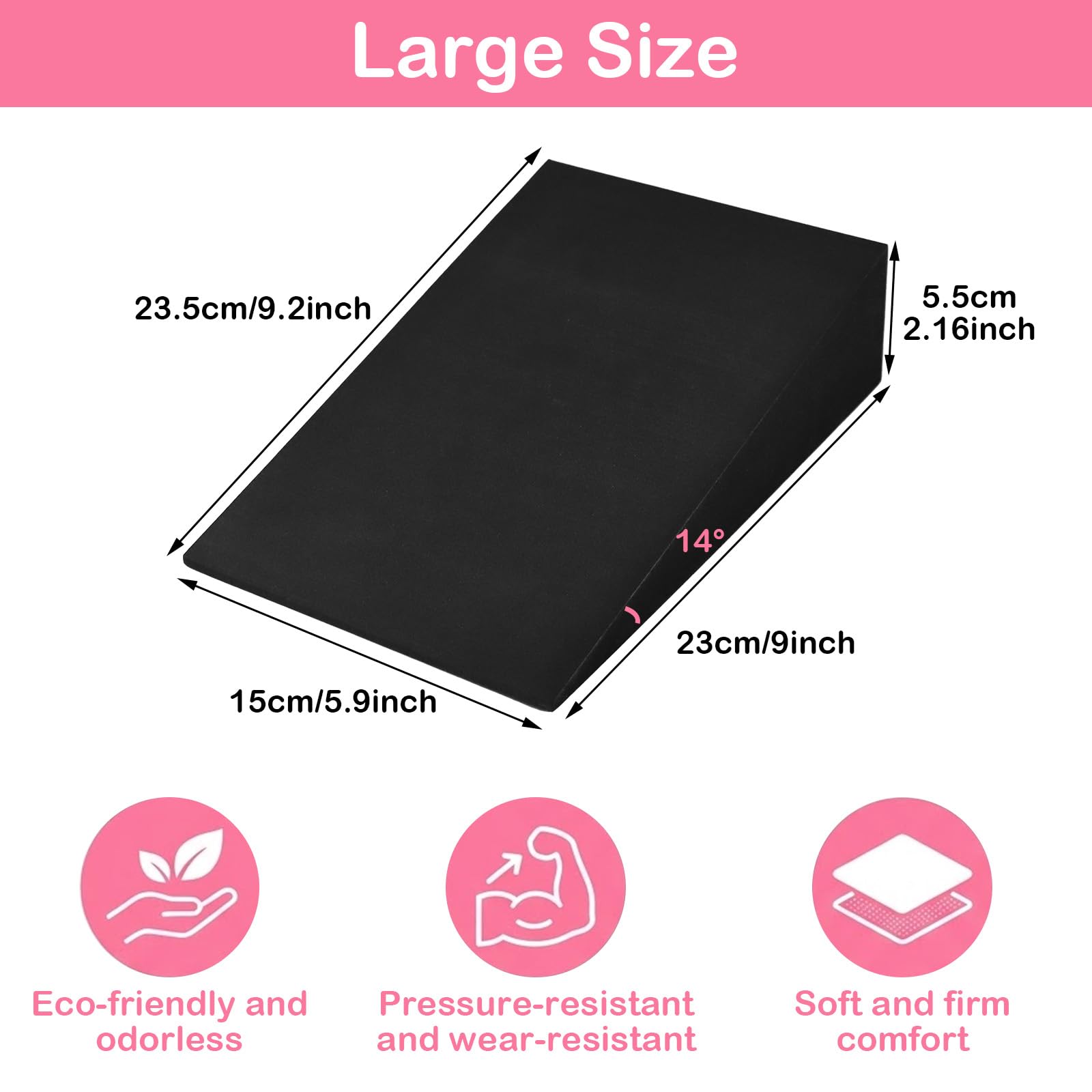 Set di 2 Cunei per Squat & 5 Bande Elastiche Fitness, Pedana Inclinata Allungamento Polpacci per Squat Profondi & Stacchi da Terra, Blocchi Yoga Mobilità Caviglie, Schiuma EVA Antiscivolo