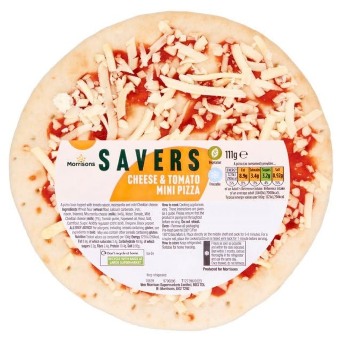 Savers Mini Cheese & Tomato Pizza, 111g