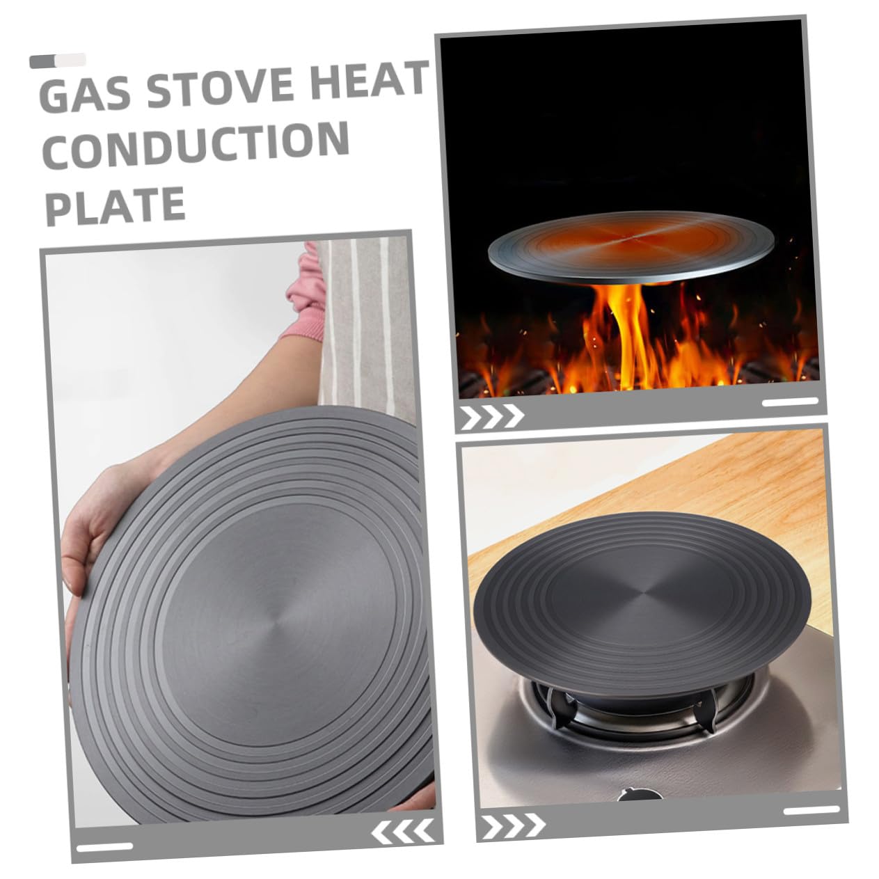 Difusor de Calor para Estufa de Gas, Placa Protectora Negra de 24 Cm de Aluminio, Accesorio para Cocina Que Evita Quemaduras y Ennegrecimiento en Utensilios, Adecuado para Cocción