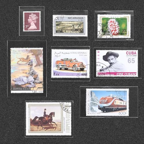 MSJ OPP Stamp Protection Bags 8 Models Each 100 Pcs Toal 800 Pcs Clear Philatelic Storage and Stamp Collecting Supplies
