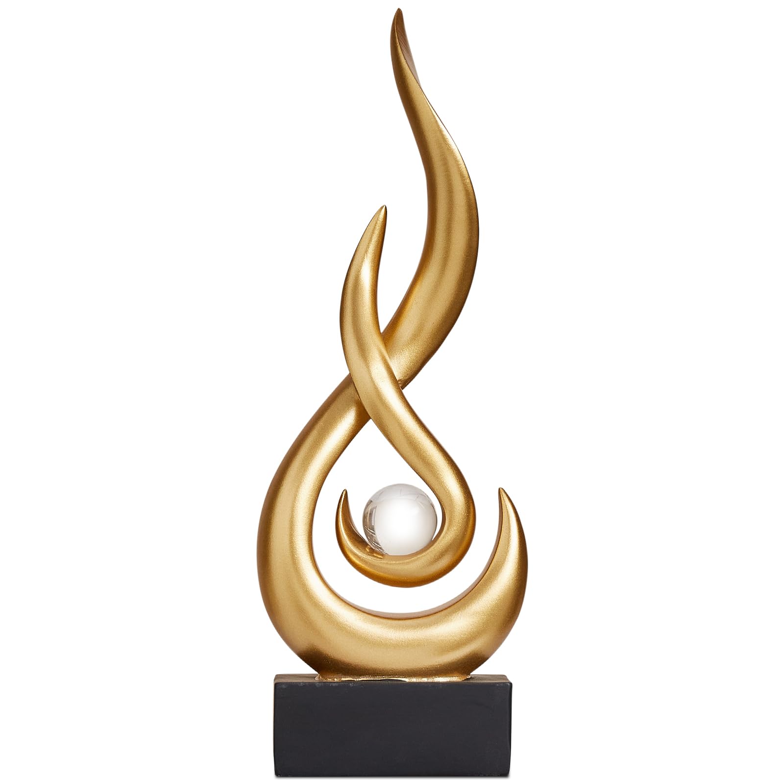 XYQXYQ Modern Abstract Art Table Decoration,Resin Flame Statue Modern Gold Centerpiece Ornaments for Living Room Great Gift Idea Home Decor,Collectibles