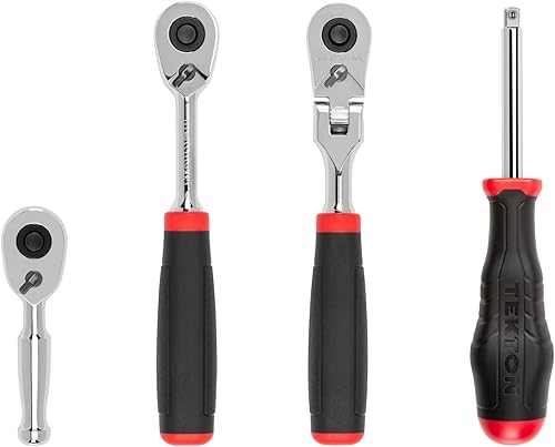 TEKTON Juego de trinquete y mango giratorio de liberación rápida de 14 pulgadas (4 piezas) SDR99004