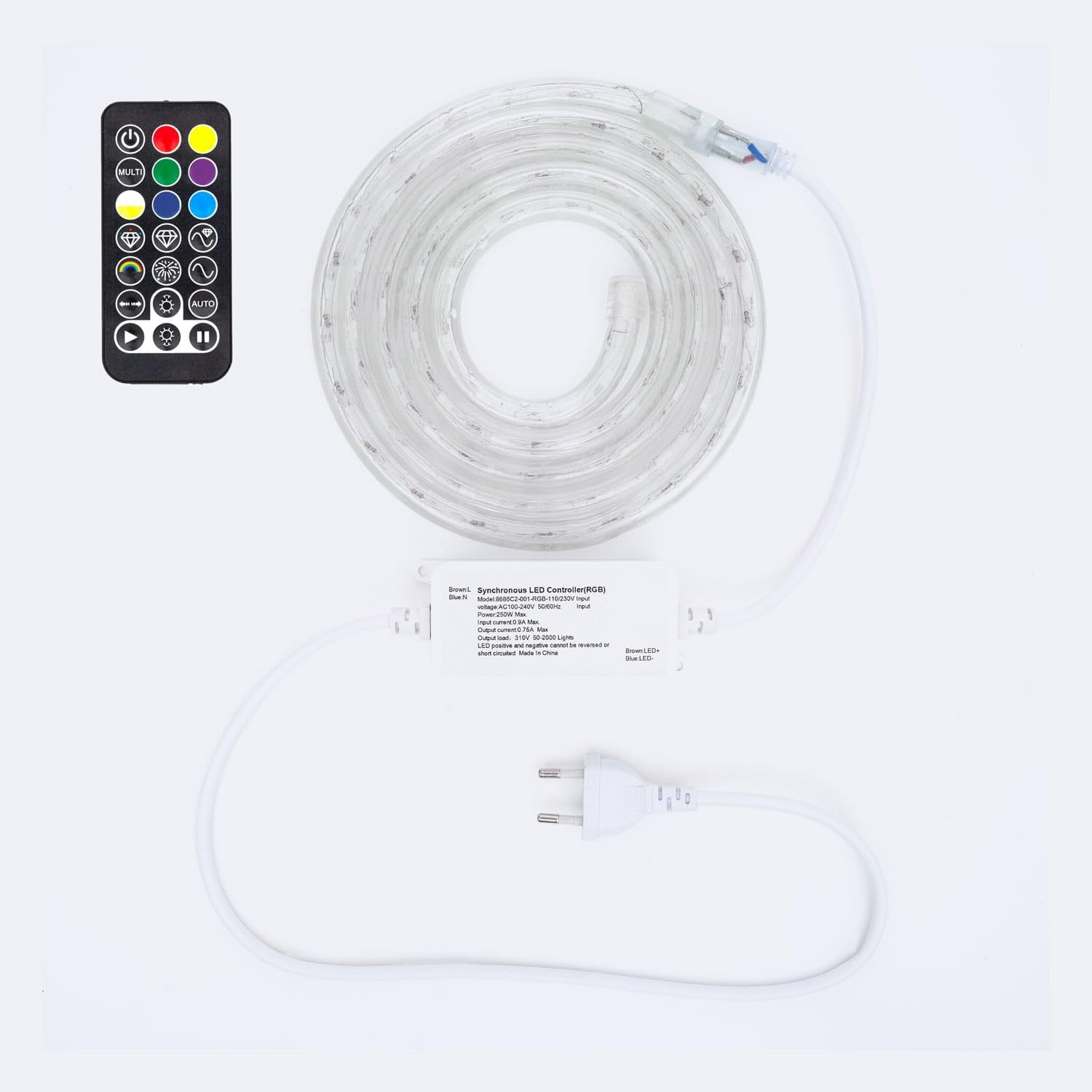 LEDKIA Manguera LED Redonda 220V AC 36 LED/m RGB IP65 Corte 100 cm a Medida | Ideal para Navidad