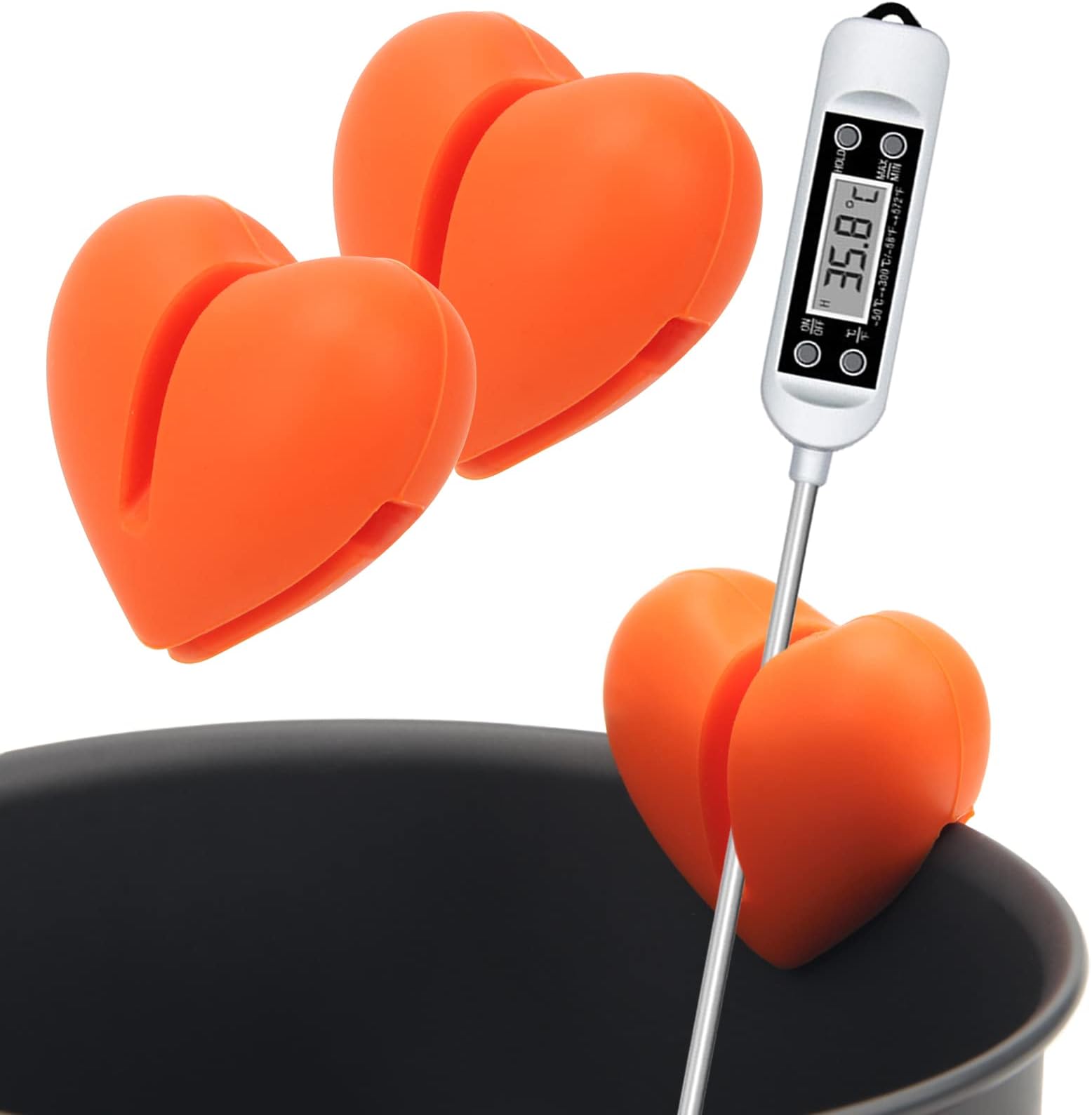 Windspeed Thermometer Pot Clip Holder(No Thermometer Include), 2Pcs Candy Thermometer Pot Clip Holder for Digital Thermometer Holder for Candle Soap Jam Candy Milk Chocolate Cooking