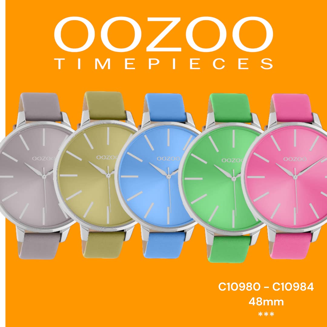 Oozoo Orologio vintage da donna – Orologio da polso da donna con cinturino in pelle 16 mm – analogico da donna, giallo ocra, extra groß, cinghia