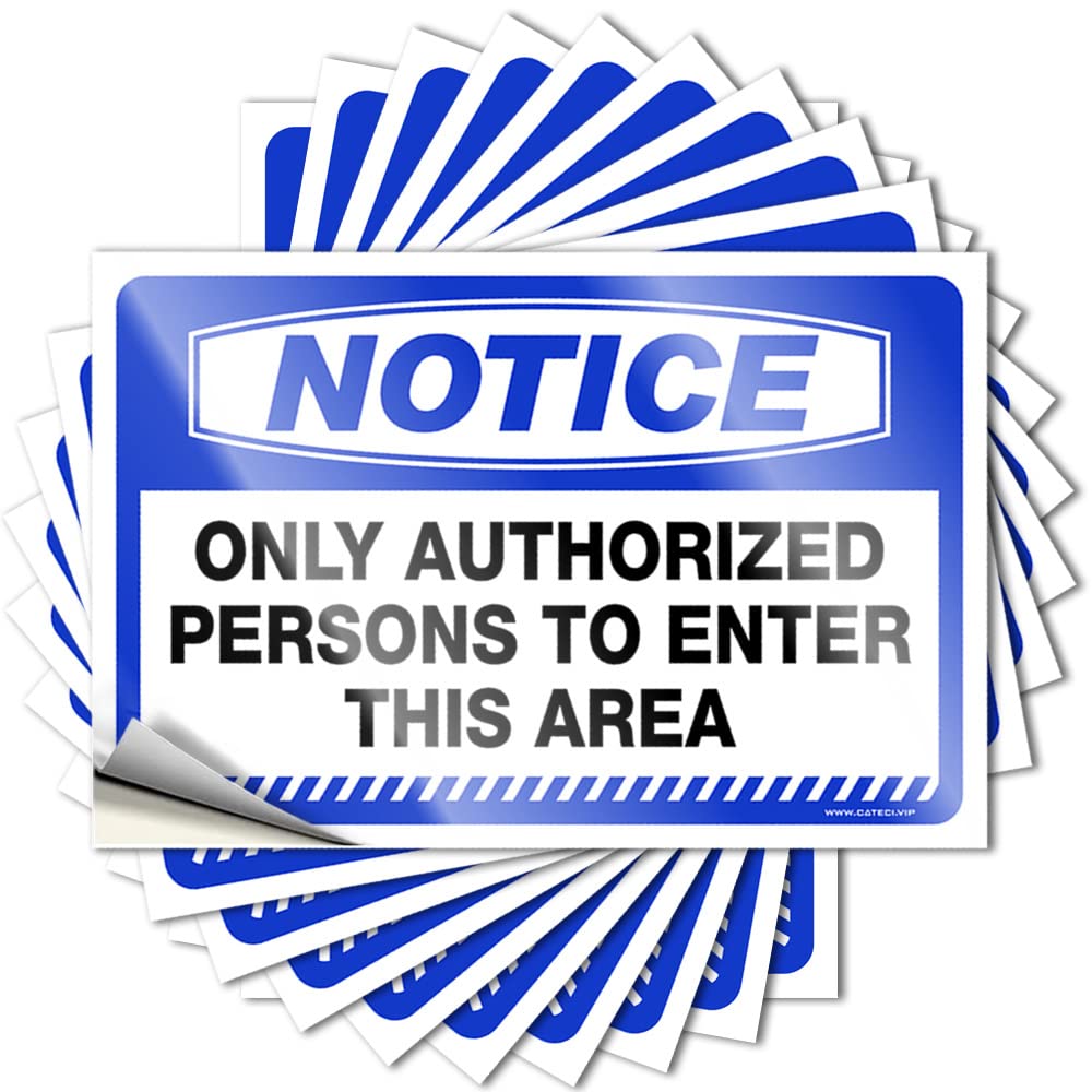 Fzfn Colour Waterproof Accent Tattoos - Notice Only Authorized Persons To Enter This Area Removable Decal Water Easy Peel For Billiard(12X18cm)