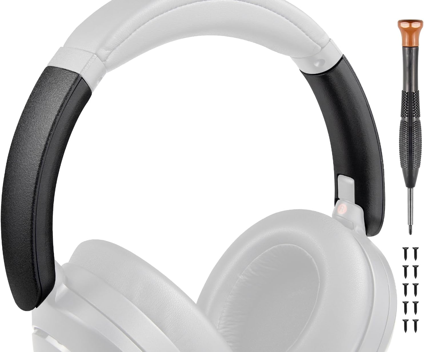 SOULWIT Headband Side Cover Slider Outer & Inner for Sony WH-XB910, XB910N Extra Bass Noise Cancelling Headphones(Do Not Fit WH-XB900N), Replacement Head Band Repair Part Accessories Kit - Black