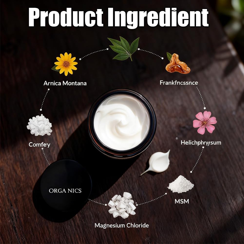 Vingtank Natural Pain Relief & Repair Lotion, Magnesium & Arnica Botanical Body Lotion, Absorbs Quickly, Refreshing and Non-greasy, for Daily Soothing Comfort (100 ml/3.38 fl oz) - Image 5