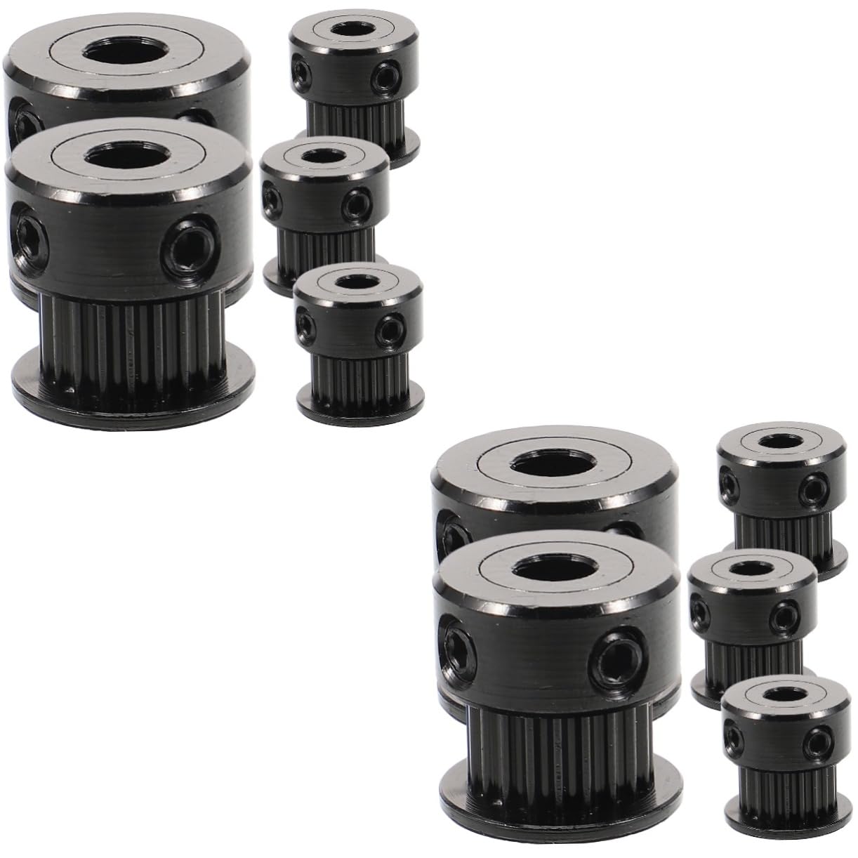 MUCKLILY 2sets Printer Pulley Idler Pulley Mechanical Pulleys Timing Pulley Wheel Gear Clamp Mount Pulley 3D Printing Accessory Wheel for 3D Printer Timing Belt Wheel Aluminum Alloy 5pcs*2