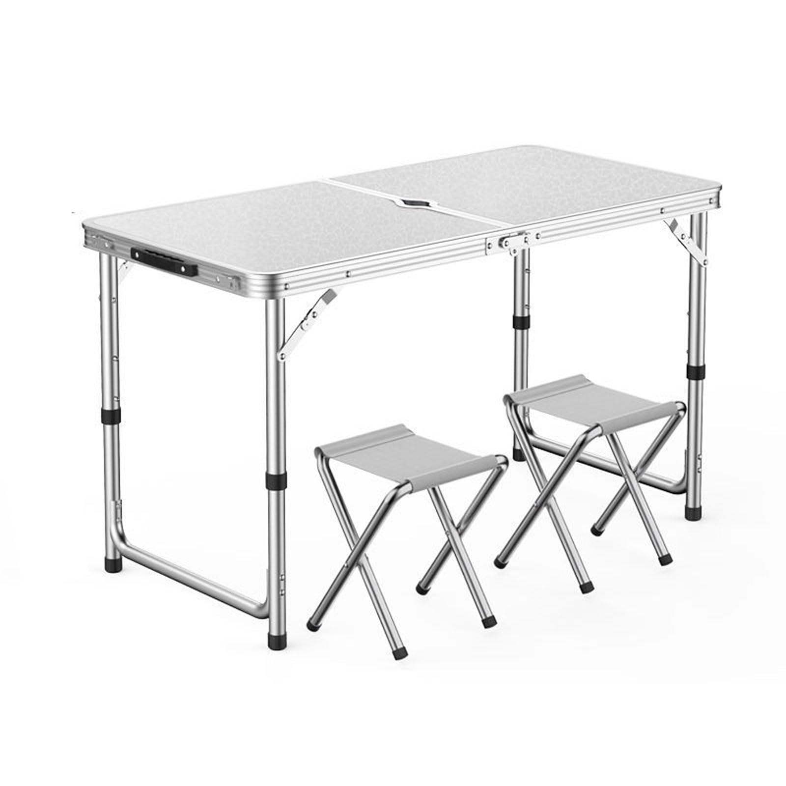 Table de camping avec tabourets réglables pour effacer l'inconfort