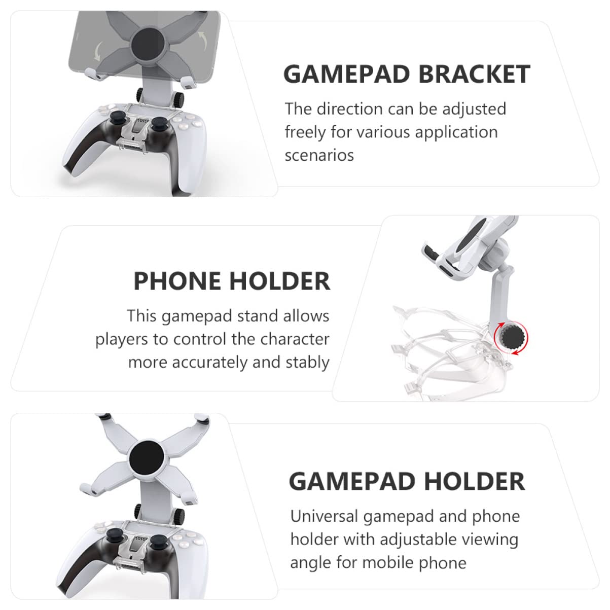 DOITOOL 3 Pz staffa maniglia supporto joystick Supporto per joystick impugnature per cellulari per telefono gamepad per gamepad stand per regolabile clip AbS